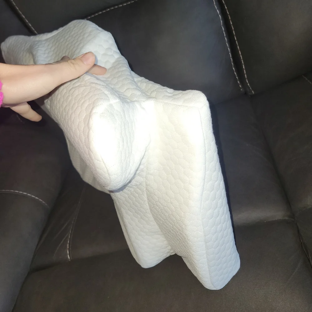 White and Gray Neck Pillow